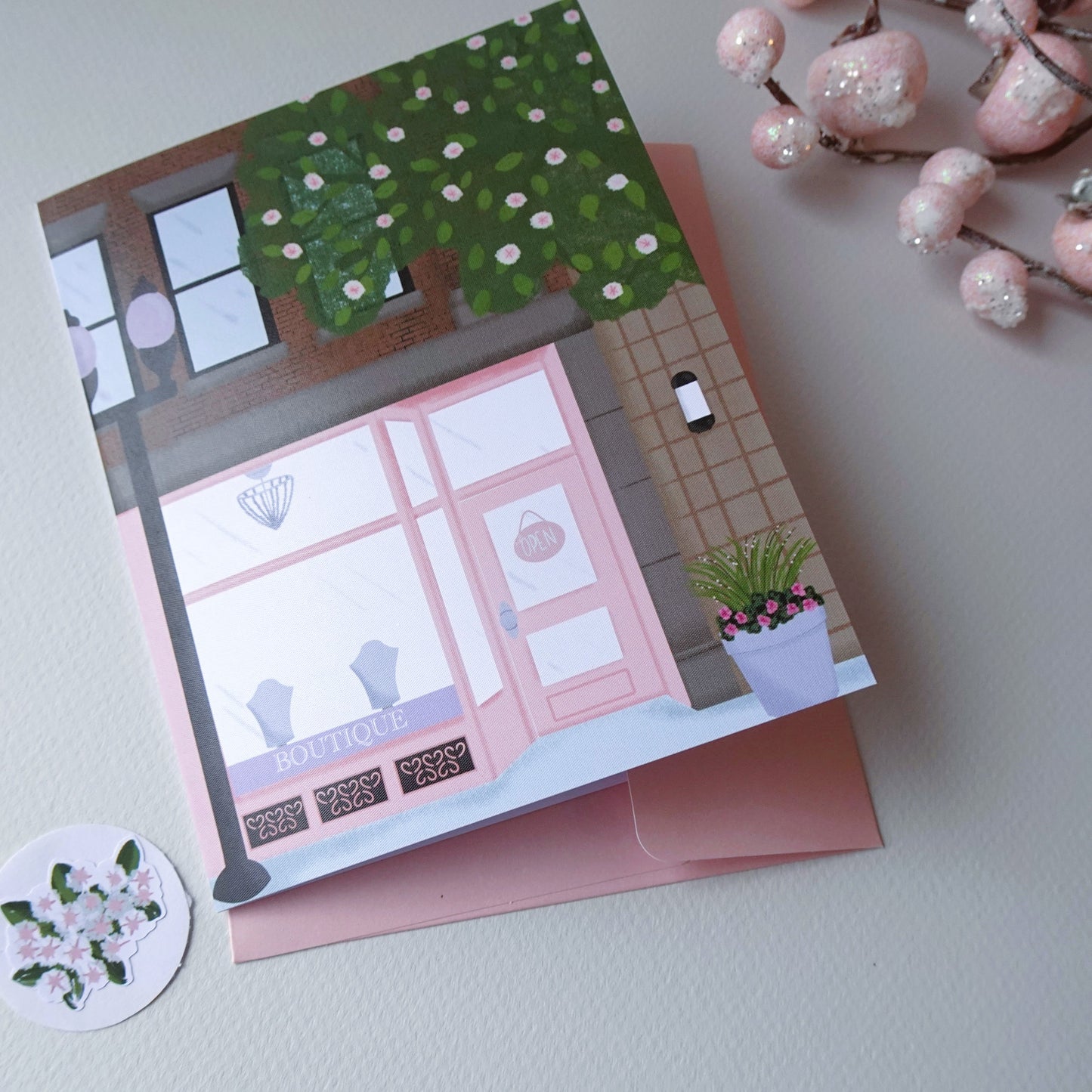 Boutique Storefront Notecard