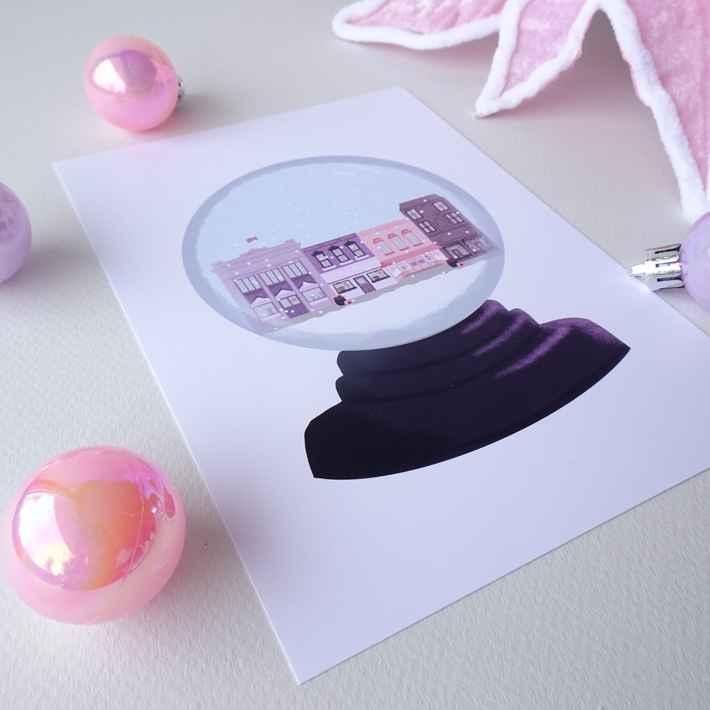 Storefront Snow Globe Print